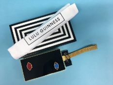 Black perspex ‘Baguette Jewel’ clutch bag from Lulu Guinness, with box and dustbag