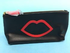 Black and Red large cut out Lip clutch bag from Lulu Guinness