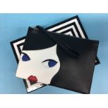 Medium Lulu 'Doll Face Grace' black and chalk bag bag from Lulu Guinness, with box