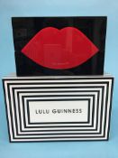 Black and Red perspex 'Zaha' clutch bag from Lulu Guinness, with box and dustbag