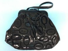 Black patent handbag, with dust bag