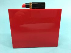 Red Perspex ‘Chloe’ clutch bag from Lulu Guinness, with lipstick fastener, with dust bag