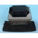 Black perspex 'Ettie' clutch bag from Lulu Guinness, with box and dustbag