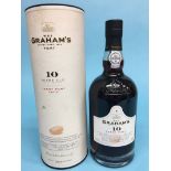 A bottle of Graham's 10 year old Tawny Port 75cl