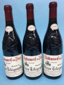 Three bottles of Chateauneuf du Pape 'Vieux Telegraphe' 2007