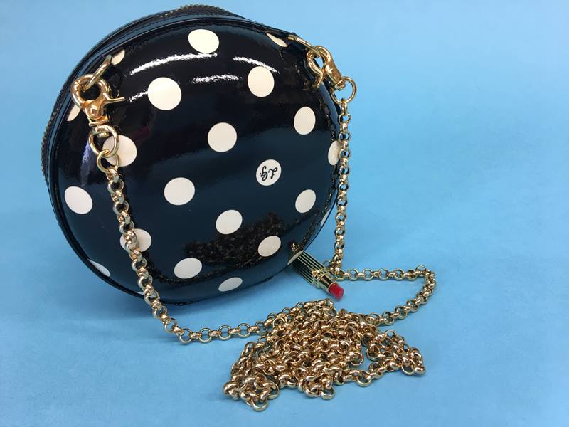 Black polka dot leather 'Fiona' bag