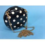 Black polka dot leather 'Fiona' bag