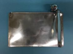 Silver clutch bag with glitterball from Lulu Guinness, with dust bag