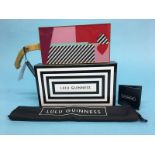 Multi colour perspex 'Ettie' clutch bag from Lulu Guinness, with box