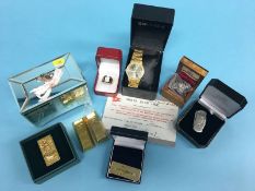 A modern watch, gents ring and various boxed items