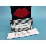 Black and Red perspex 'Zaha' clutch bag from Lulu Guinness, with box and dustbag