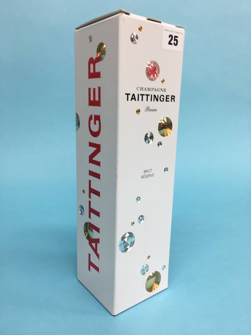 A bottle of Taittinger Brut reserve