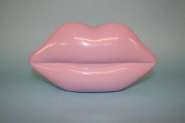 Lilac Perspex Lips clutch bag from Lulu Guinness, label removed from interior