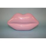 Lilac Perspex Lips clutch bag from Lulu Guinness, label removed from interior