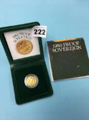A 1980 Proof full Sovereign