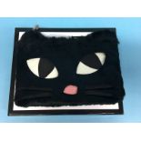 Black faux fur 'Ned Furry Grace' bag from Lulu Guinness, with box