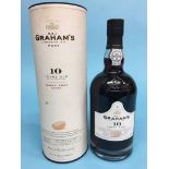 A bottle of Graham's 10 year old Tawny Port 75cl