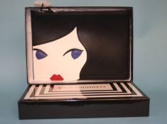 Medium Lulu Doll Face Grace black and chalk bag bag from Lulu Guinness, with box