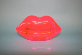 Neon Pink Perspex Lips clutch bag from Lulu Guinness