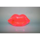 Neon Pink Perspex Lips clutch bag from Lulu Guinness