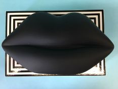 Black Perspex ‘Lips’ clutch bag, with dust bag