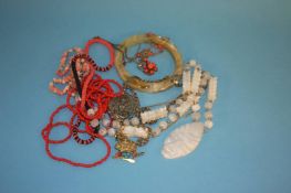 Decorative bangle, agate necklace and various necklaces