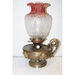 19th Century bronze oil lamp in the form of a Gree