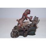 Bergman cold painted bronze cat & dog