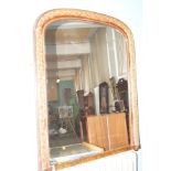 Victorian gilt framed overmantel mirror with arche