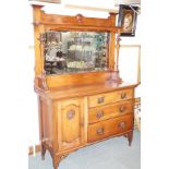 Late Victorian mahogany sideboard, upper section w