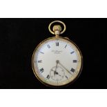 9 carat gold cased open faced pocket watch by J.W