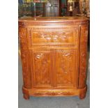 20th century Chinese cocktail cabinet lidded top a