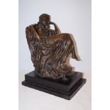 Very large & heavy bronze figure of a nude lady on