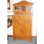 Vintage oak dentist's cabinet incorporating two mi