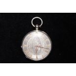 J.W. Benson silver pocket watch with silvered dial