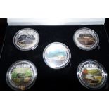 Cased set of World war II commemorative coins