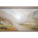 Framed watercolour signed R.Moore