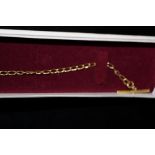 18 ct Gold T-bar wristchain