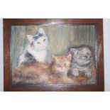 Signed painting of kittens 24 cm x 34