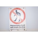 Metal passenger sign from Lostock train station (O