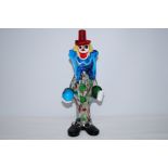 Large art glass clown Height 35 cm