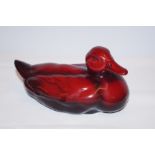 Doulton flambe duck resting large signed Noke Leng