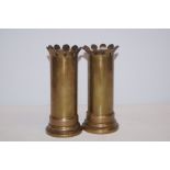 Pair of trench art vases Height 16 cm