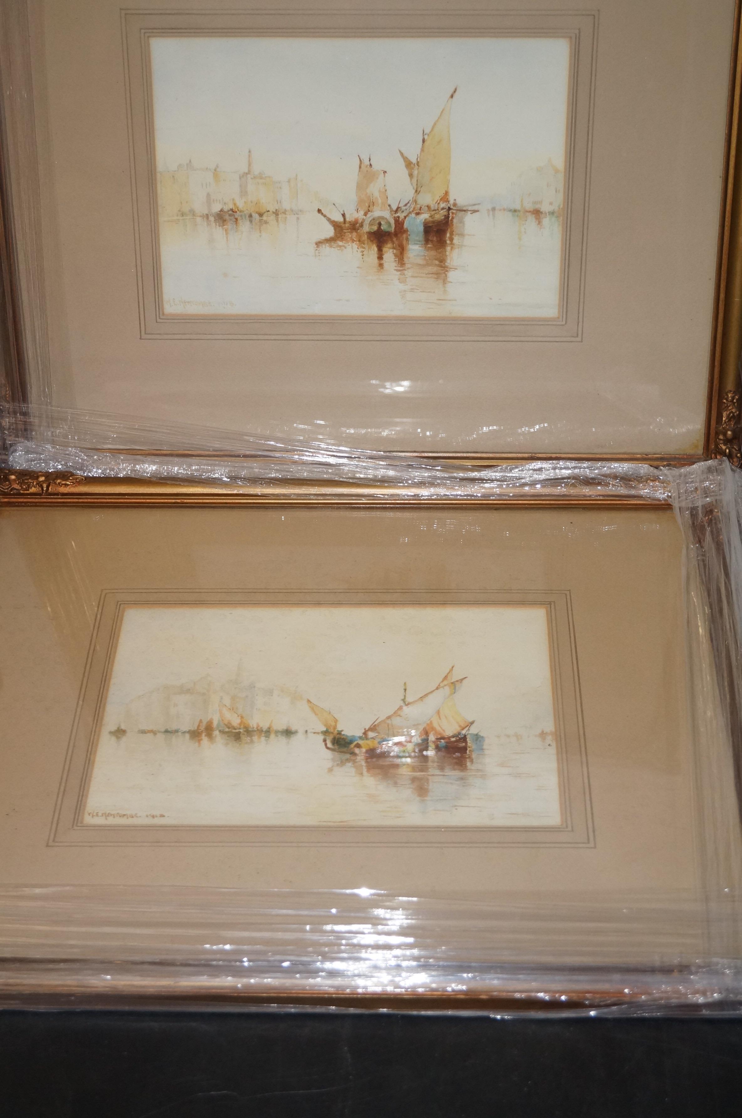 Pair of watercolours signed W.E.Newcombe 1918