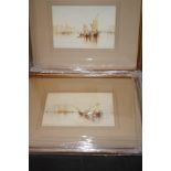 Pair of watercolours signed W.E.Newcombe 1918