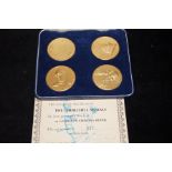 Winston Churchill medals 24ct gold on sterling sil