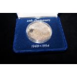 Apollo 11 25th anniversary 999 fine silver one tro