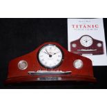 Titanic themed mantel clock with commemorative coi