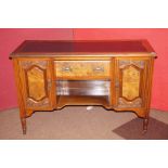 Late Victorian walnut desk on casters