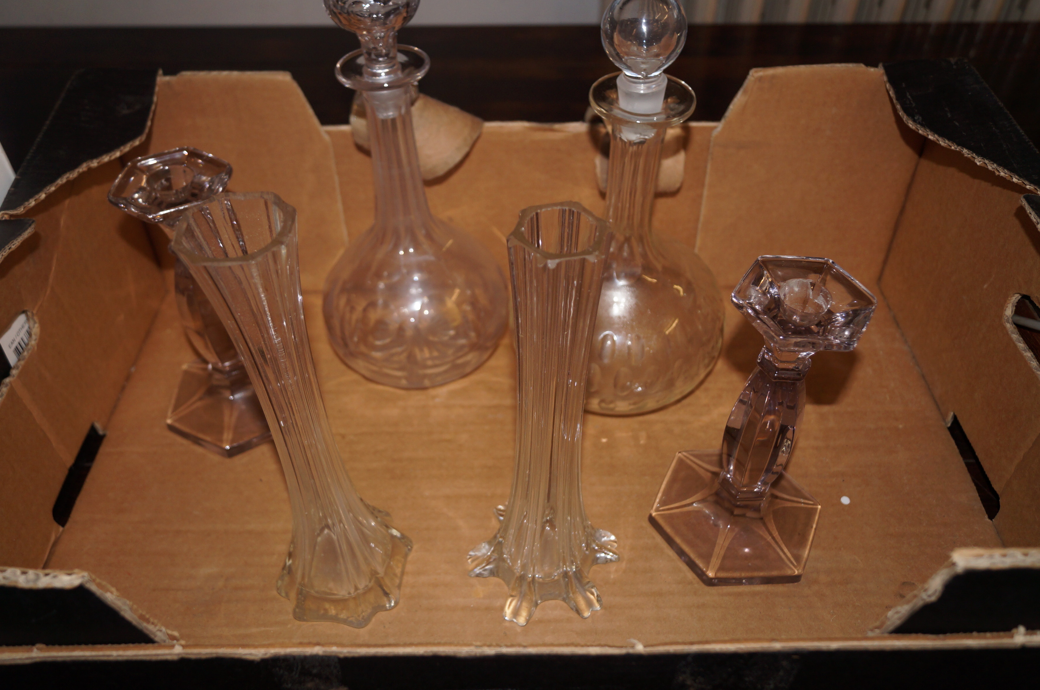 2 Decanters & other glass ware